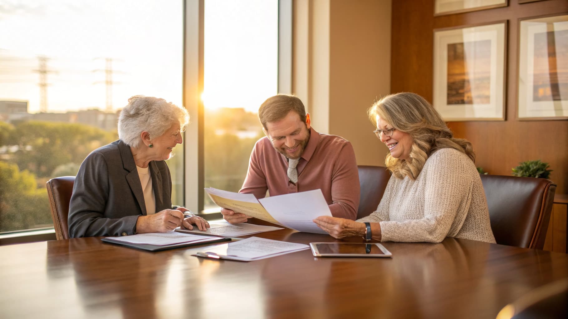 Insurance advisor meeting with clients in Kansas City